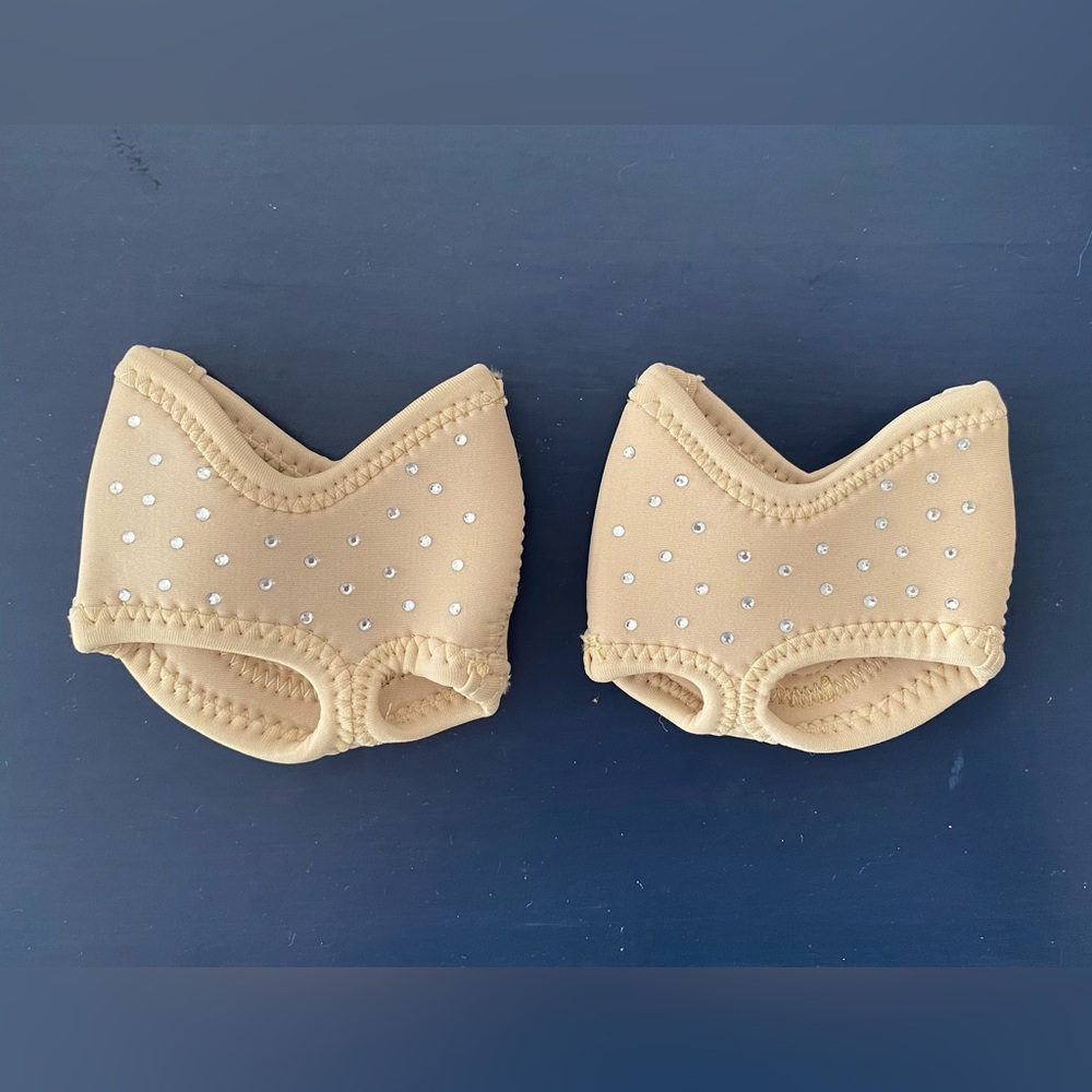 Spinner Skins Dance Paws Neoprene Half Soles & Pouch - Nude with Rhinestones